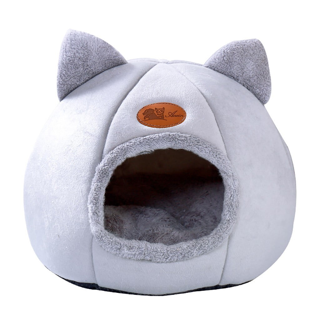 OAVQHLG3B Cat House Bed, Winter Warm Nest Soft Foldable Sleeping Mat Pad Cozy Cat Cave Cute Pet Tent Beds for Cats Puppy Small Dogs