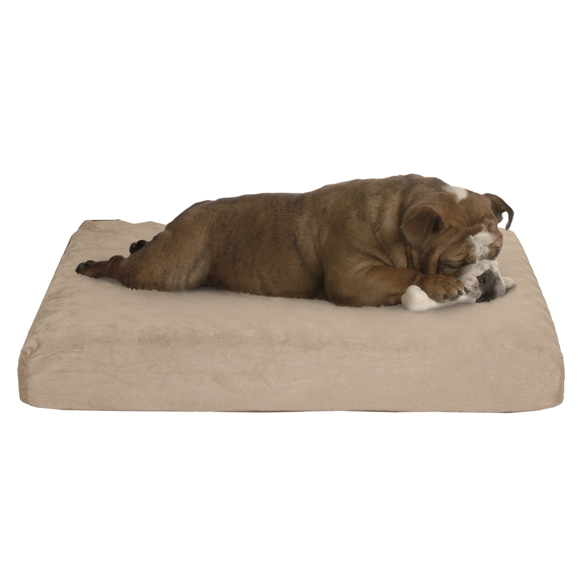 Orthopedic Dog Pet Bed - Egg Crate and Memory Foam with Washable Cover - Tan