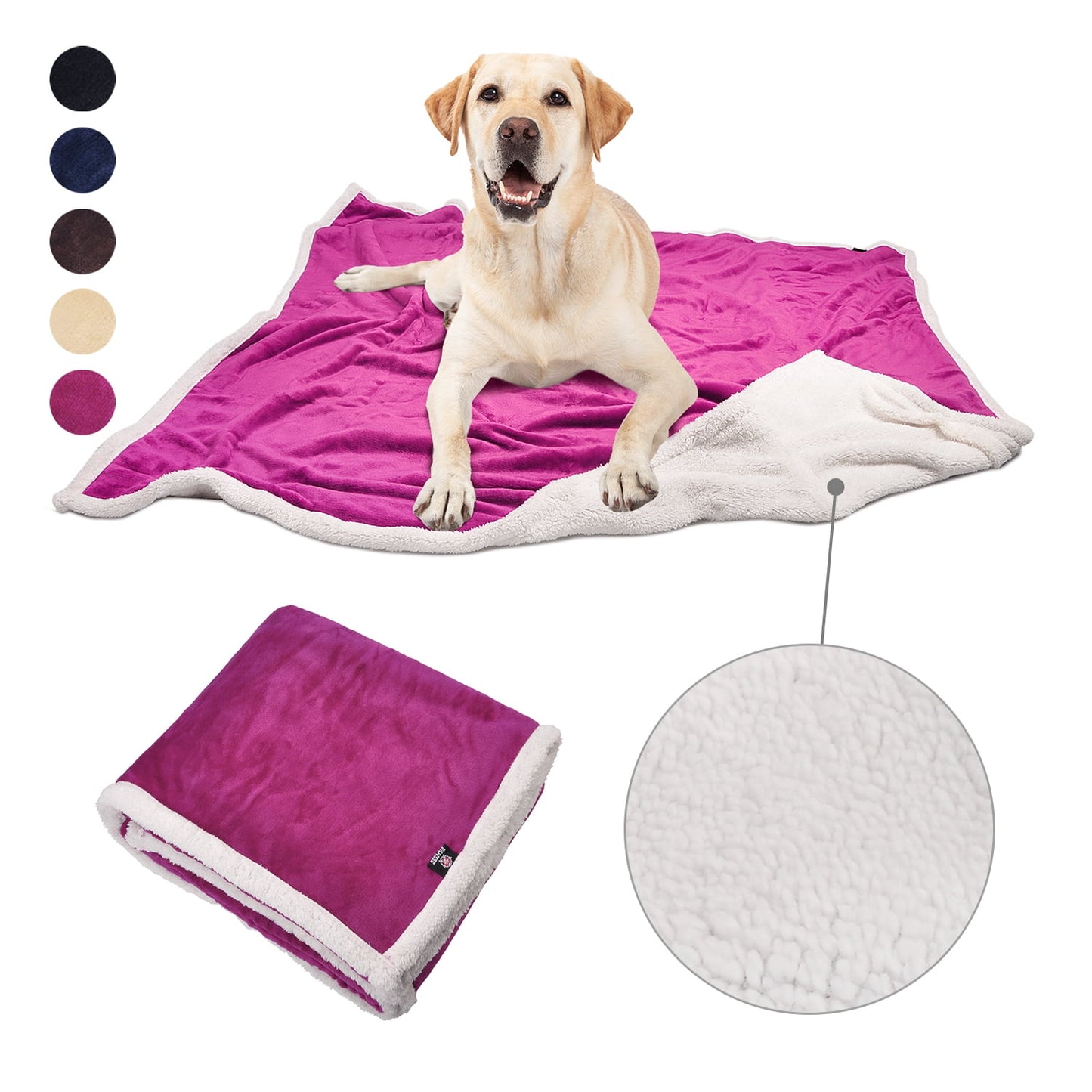 Pawsse Machine Washable Fleece Pet Throw Blanket for Dogs, Cats & Small Pets - Soft Blue Pet Blanket (60"x50")
