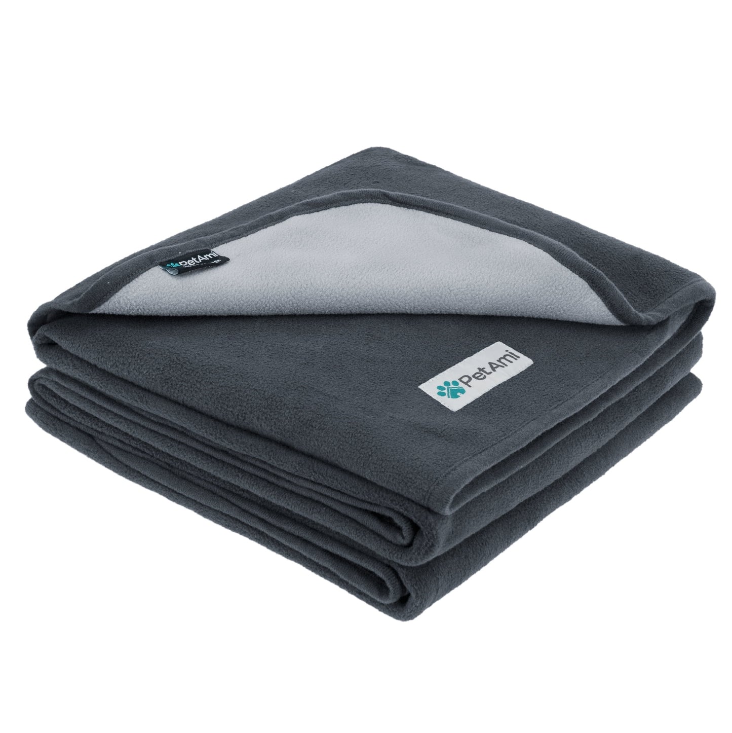 PetAmi Waterproof Dog Blanket For Small Medium Dog, Pet Puppy Blanket Couch Cover Protection, Fleece Cat Washable Throw, Couch Sofa Furniture Protector, Reversible Soft Plush, 29x40 Black/Gray