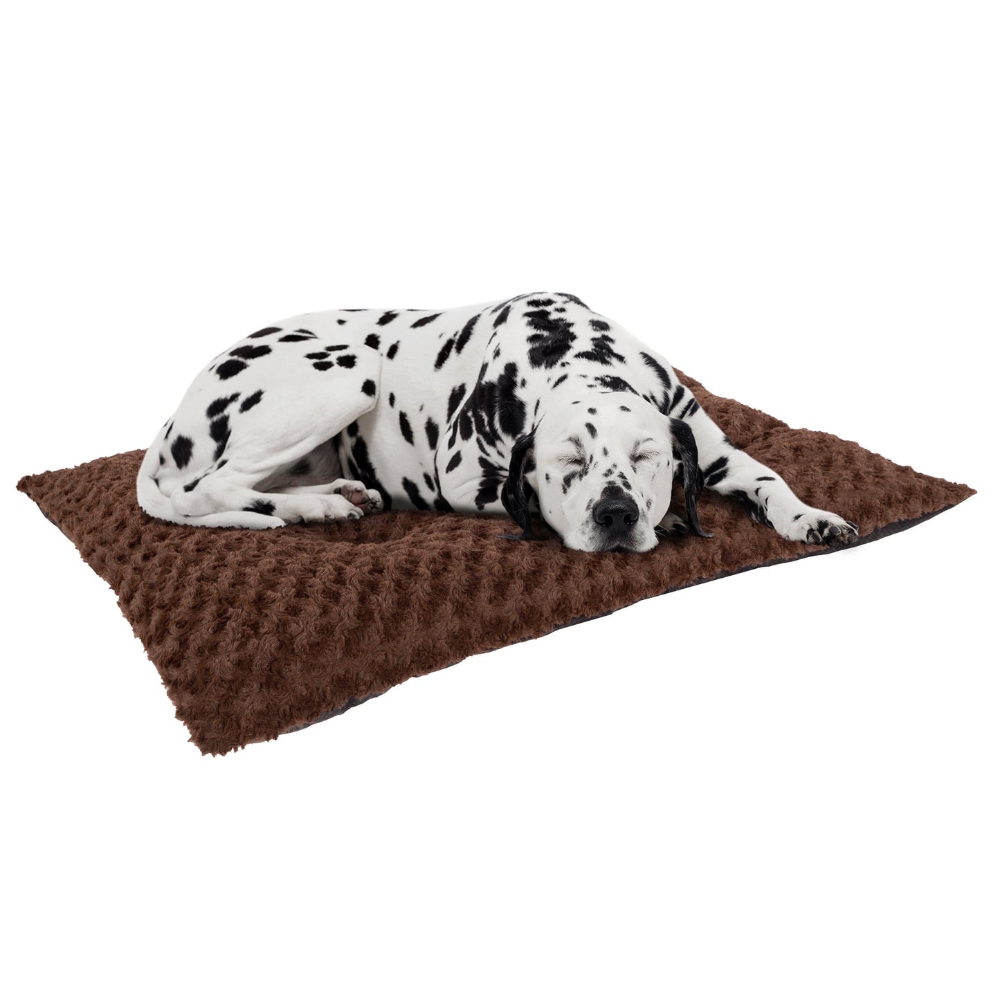 PETMAKER 42x26 Dog Bed with Faux Fur Top and Non-Slip Bottom, Brown