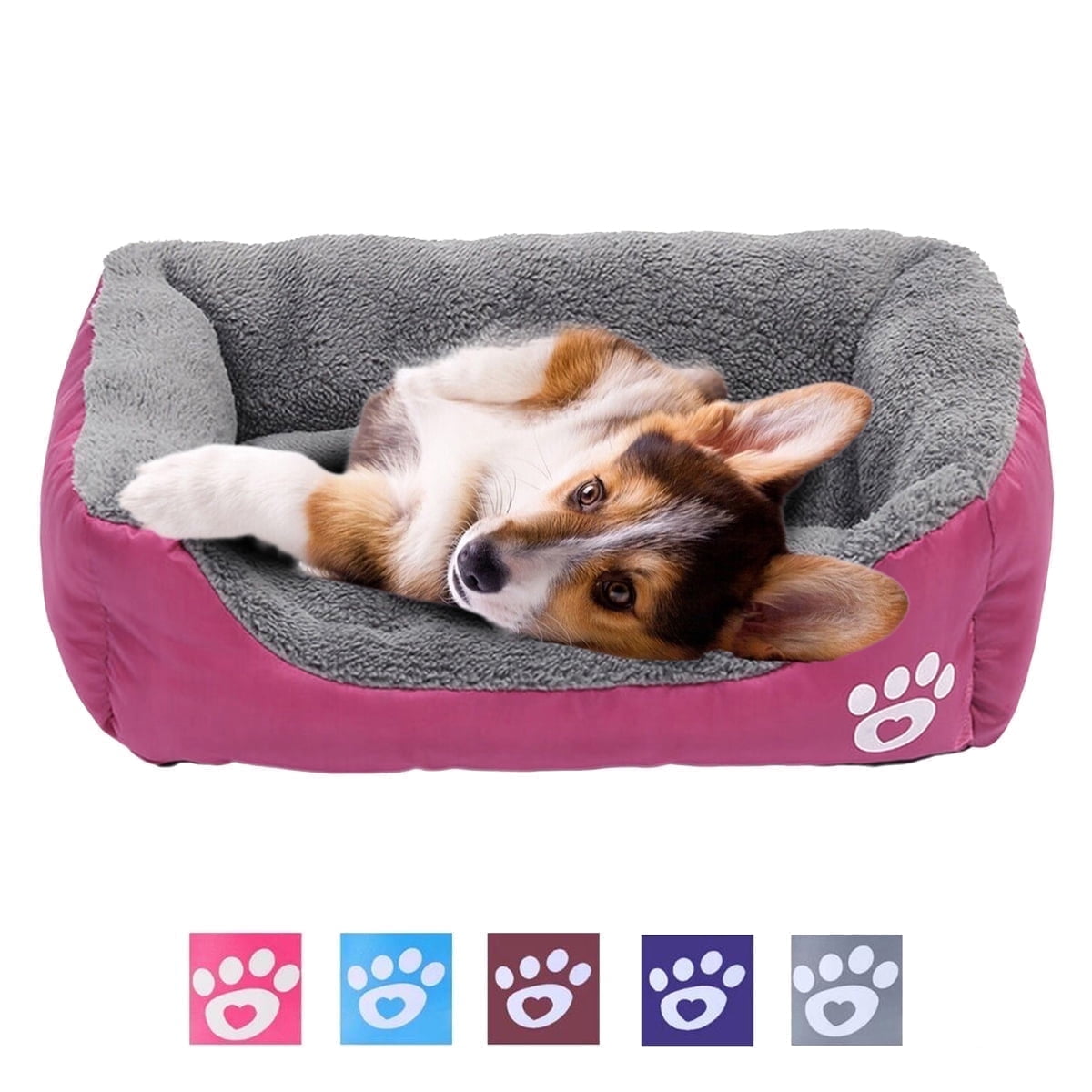 PinkSheep Dog Bed Washable Pet Cat Beds for Small Puppy Medium Dogs Cats, Wine Red