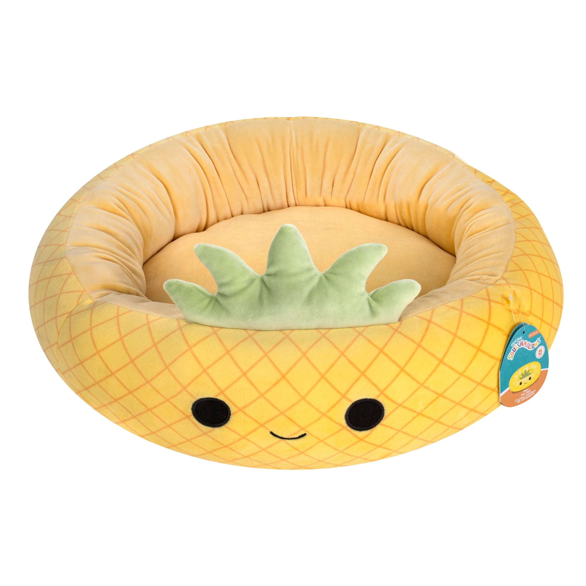 Squishmallows 20 inch Pineapple Pet Bed - Small Ultrasoft Official Squishmallows Plush Pet Bed