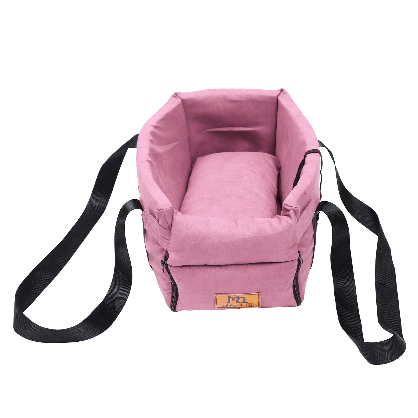 Unique Bargains Dog Car Seat Adjustable Straps Portable for Medium Small Sized Puppy Cat Seat Pets Travel Bed Pink