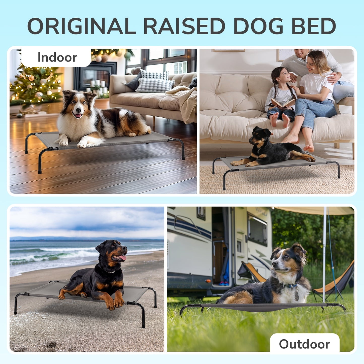 Ktaxon 50"D x 31"W Original Cooling Elevated Dog Bed, Indoor and Outdoor Gray