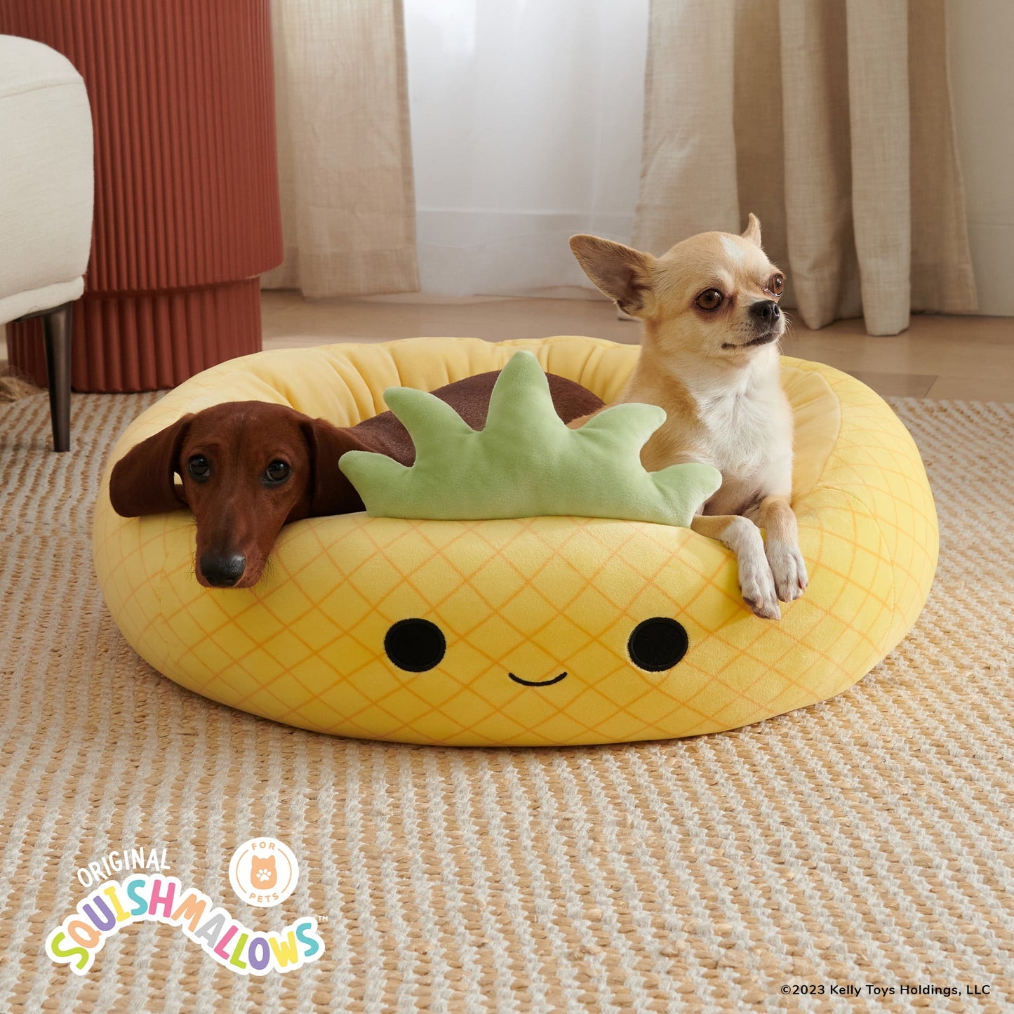 Squishmallows 20 inch Pineapple Pet Bed - Small Ultrasoft Official Squishmallows Plush Pet Bed