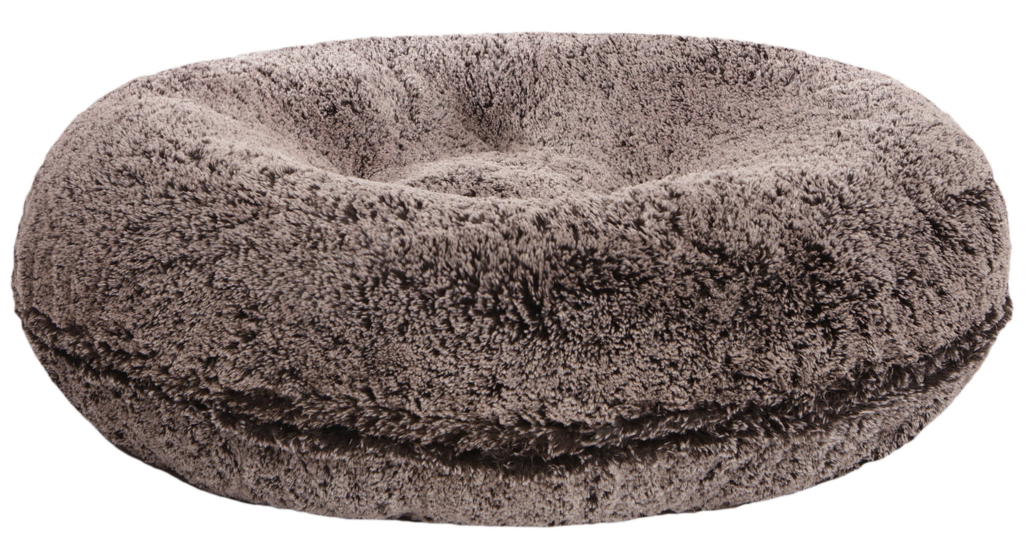 Signature Frosted Willow Luxury Shag Extra Plush Faux Fur Bagel Pet/ Dog Bed