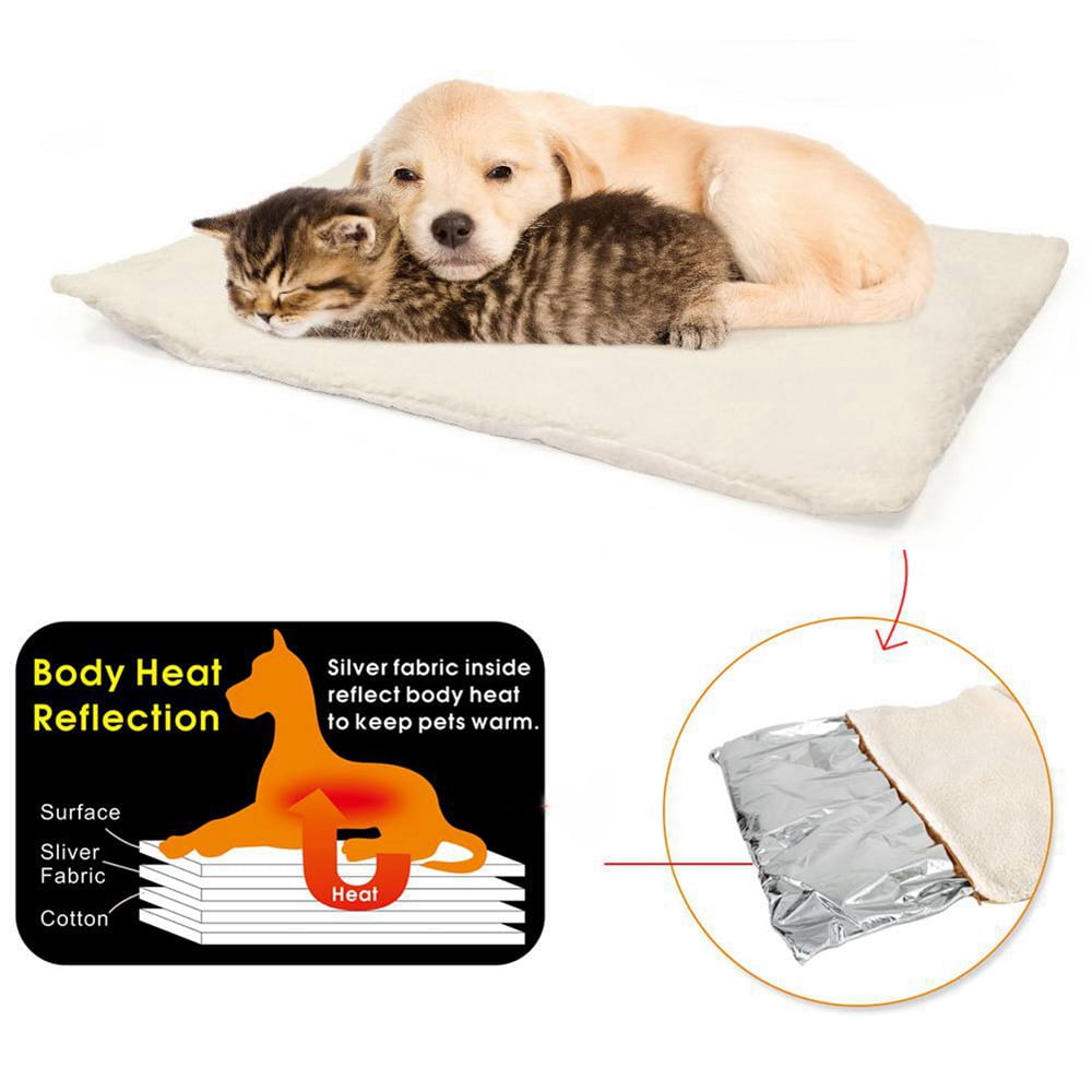 Self Heating Cat Dog Pad Self Warming Cat Dog Bed 24" x 18" Pet Mat for Outdoor and Indoor Pets