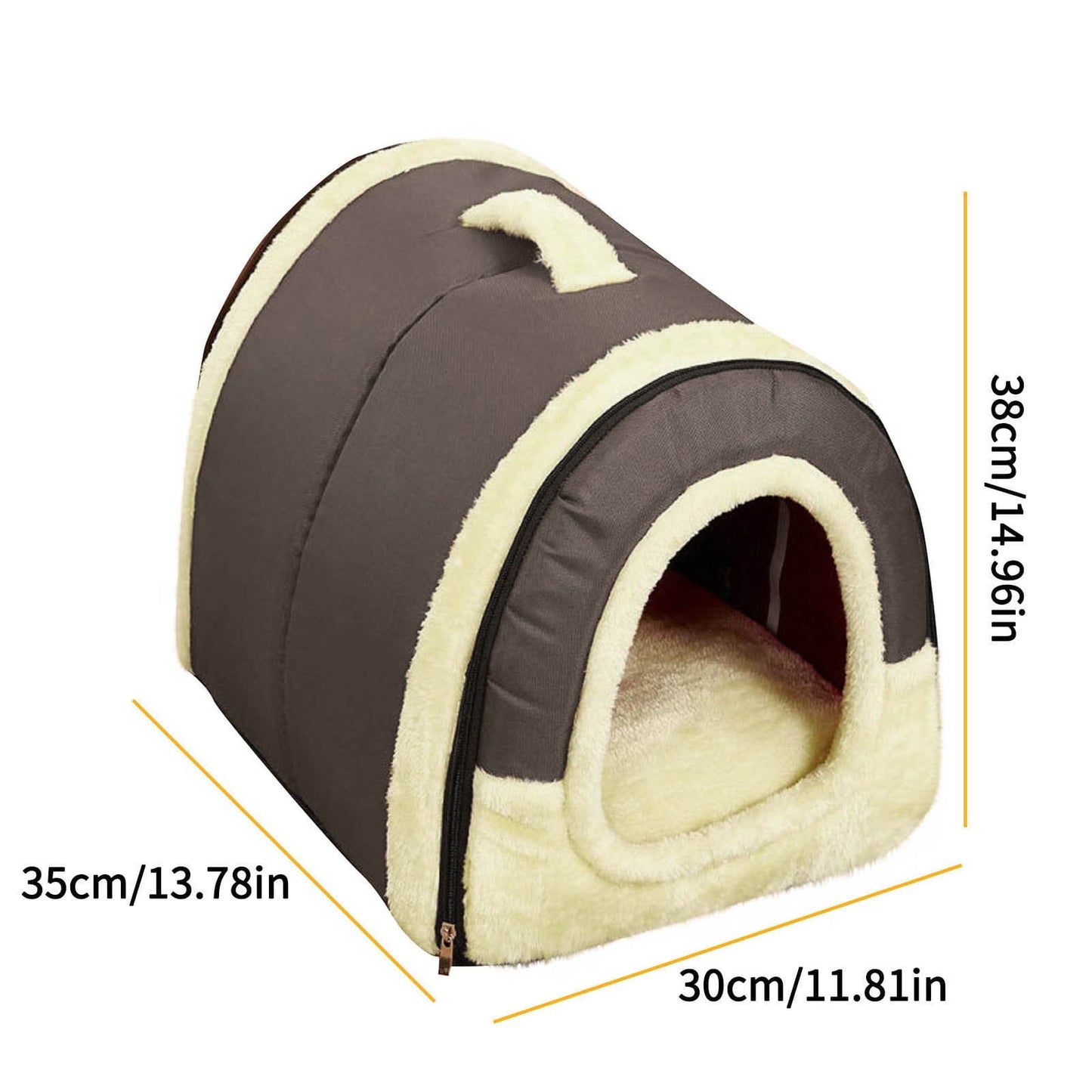 Infidev Plush Cozy Cave Dog Bed for Deep Sleep, Comfortable Kennel for Dogs 11.8" W x 13.7" L