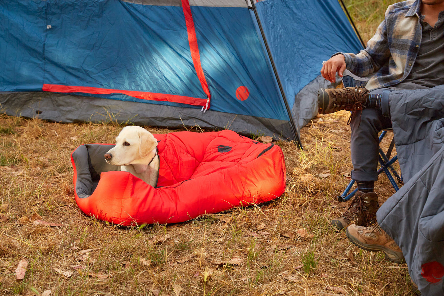 OmniCore Designs Pet Sleeping Bag (SM/Blue) with Zippered Cover for Travel, Camping, Backpacking, Hiking | Good for Small and Large Pets | Use as Pet Beds, Pet Mats or Pet Blanket