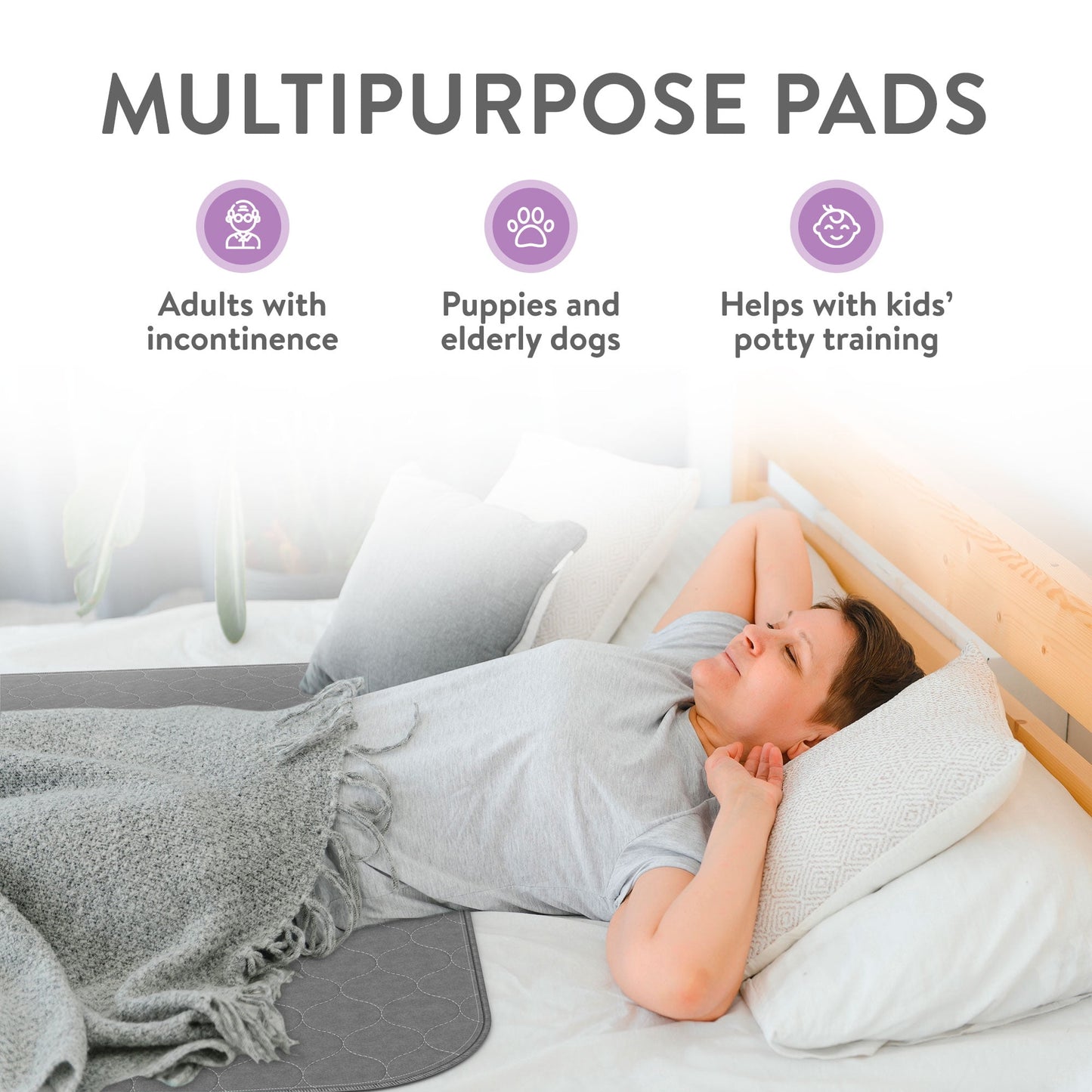 Inspire Underpads, Reusable Bed Pads Washable Waterproof, Comfort Fit, Extra Long 34 x 52 (1 Count)