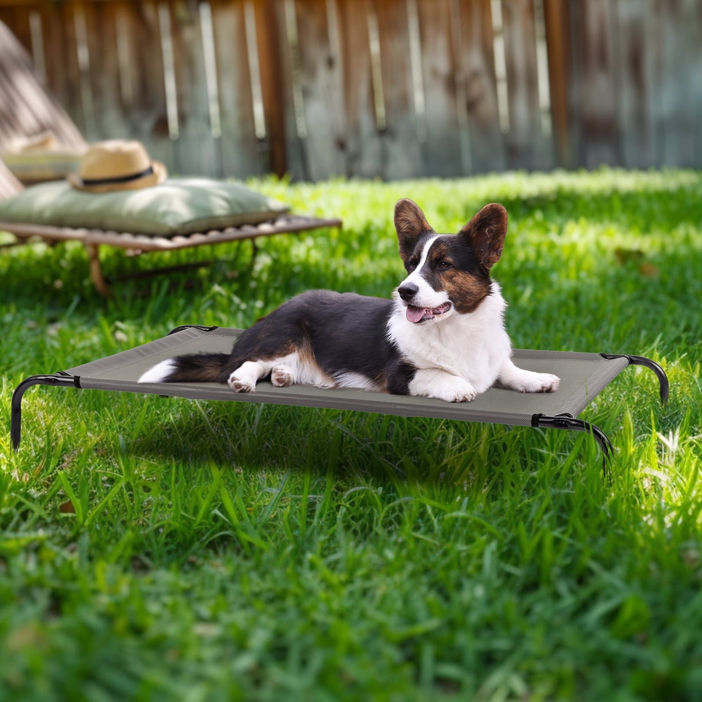 Ktaxon 50"D x 31"W Original Cooling Elevated Dog Bed, Indoor and Outdoor Gray