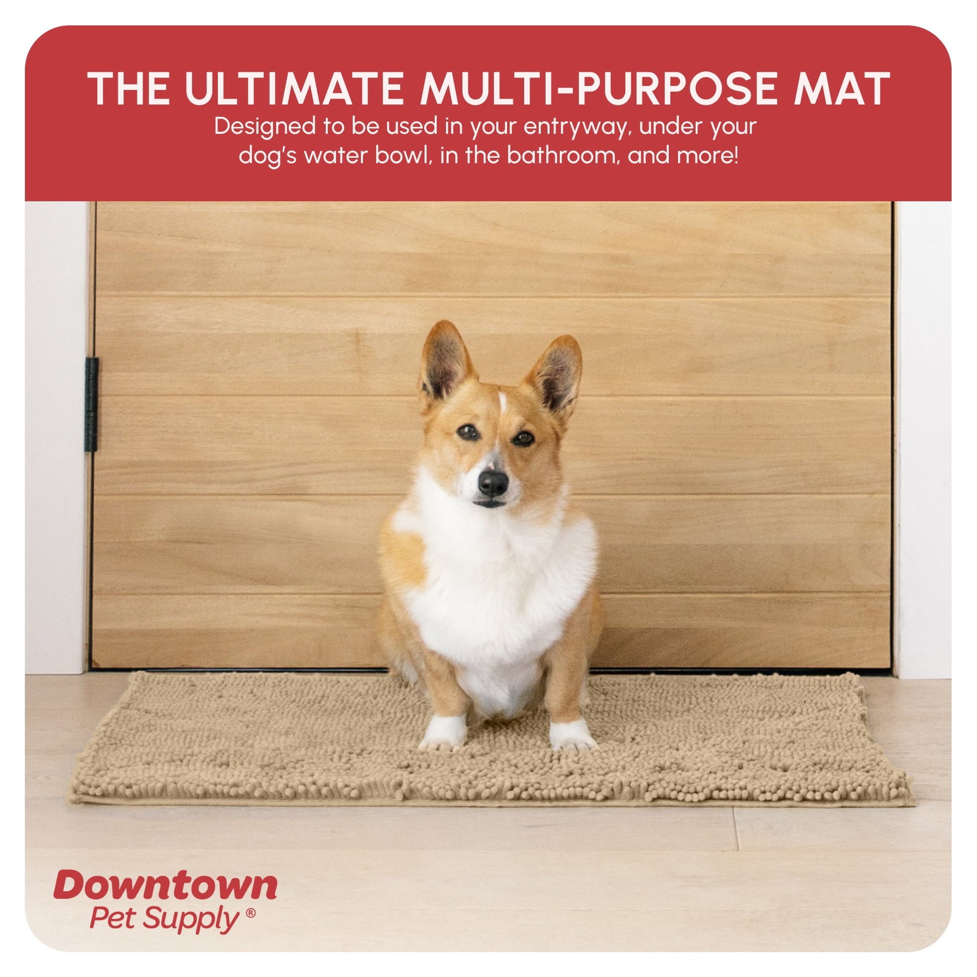 My Doggy Place Dog Mat for Muddy Paws, Washable Dog Dog Mat, Oatmeal