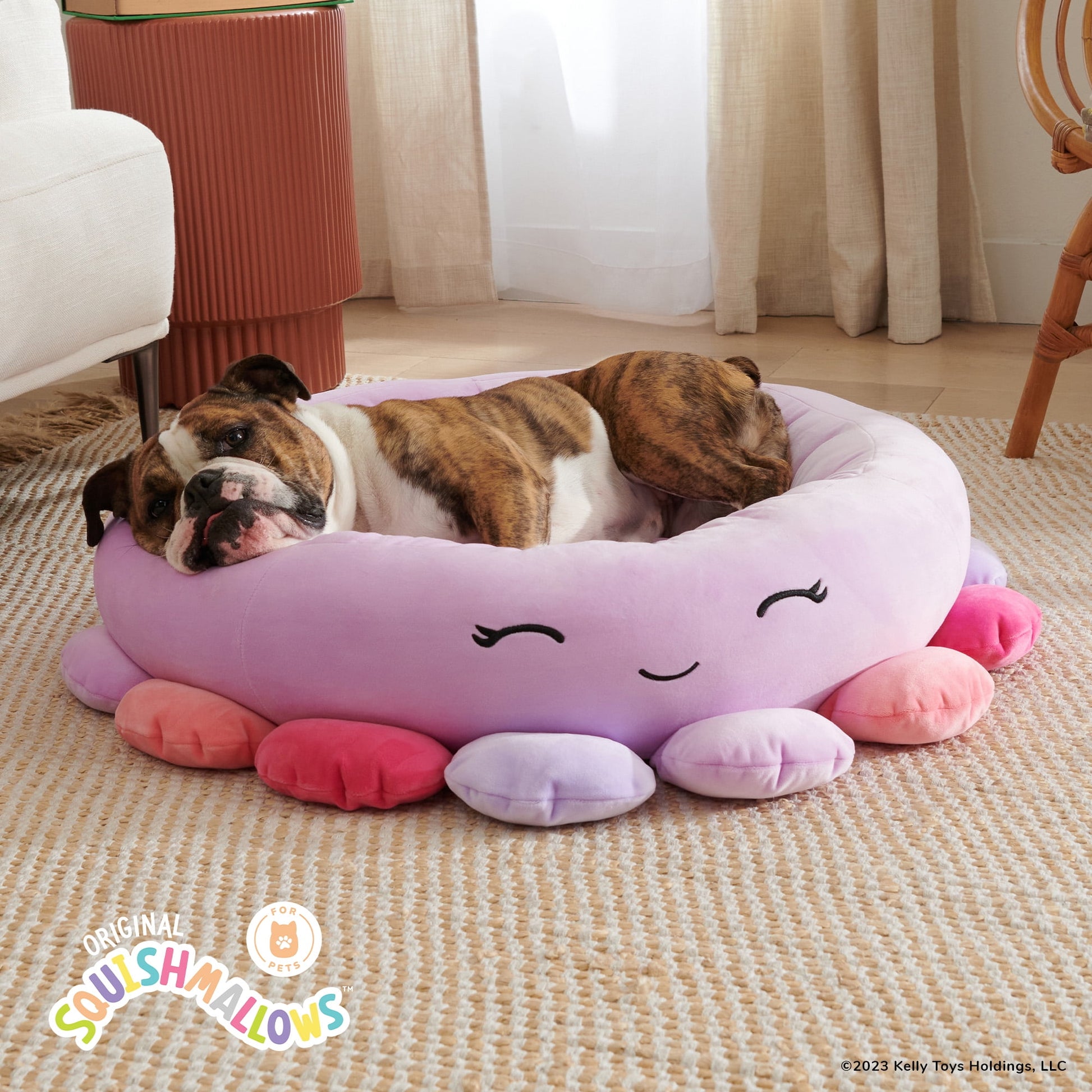 Squishmallows 30 inch Beula Octopus Pet Bed - Large Ultra Soft Plush Pet Bed