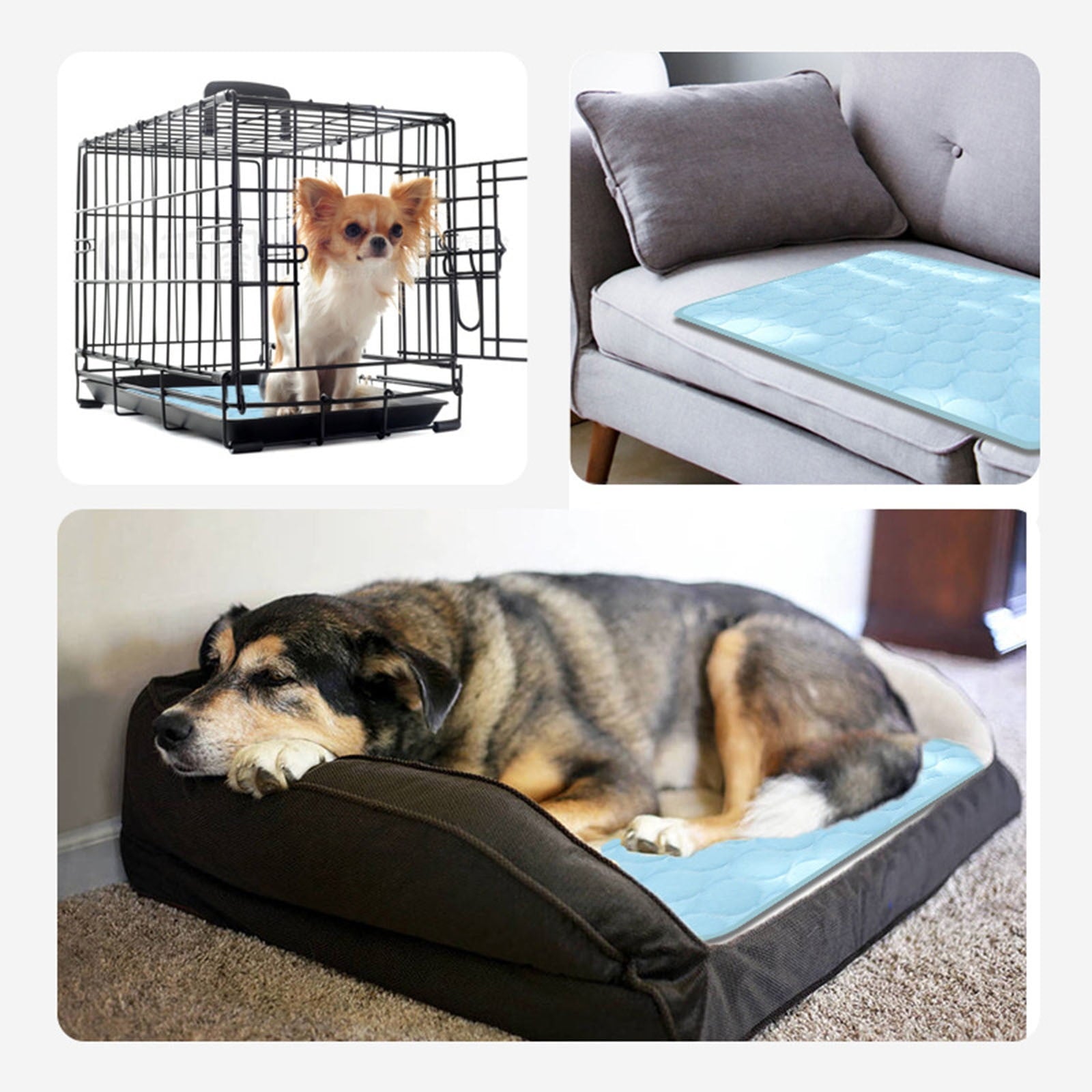 Large Size Dog Cooling Mat, Foldable Self Cooling Pad, no Water or Refrigeration Required, Washable Pet Cooling Pad for Dog, Cat, Rabbit and Guinea Pig Cages(30"Lx23.6"W)