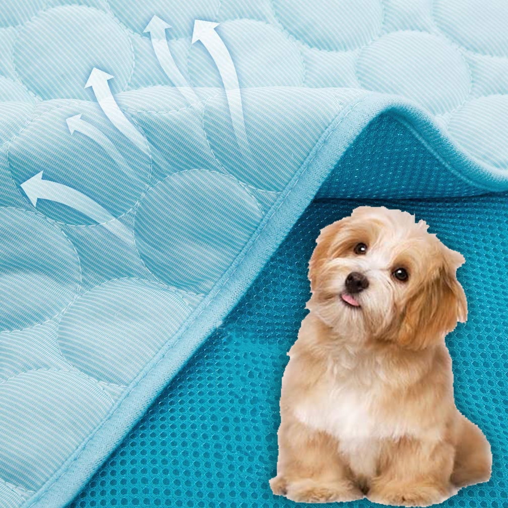 Dog Cooling Mat Self-cooling Mat for Dogs Cats Washable Protector Sleeping Dog Pad Breathable Chewable Summer Indoor Outdoor Pet Supplies Medium Puppy XL Dogs