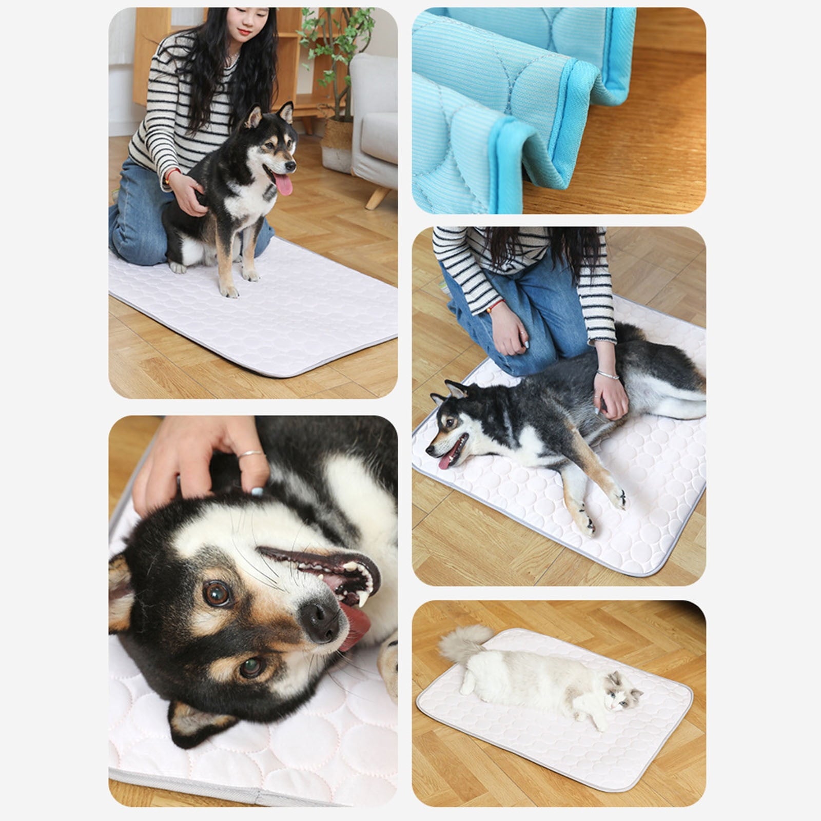 Large Size Dog Cooling Mat, Foldable Self Cooling Pad, no Water or Refrigeration Required, Washable Pet Cooling Pad for Dog, Cat, Rabbit and Guinea Pig Cages(30"Lx23.6"W)