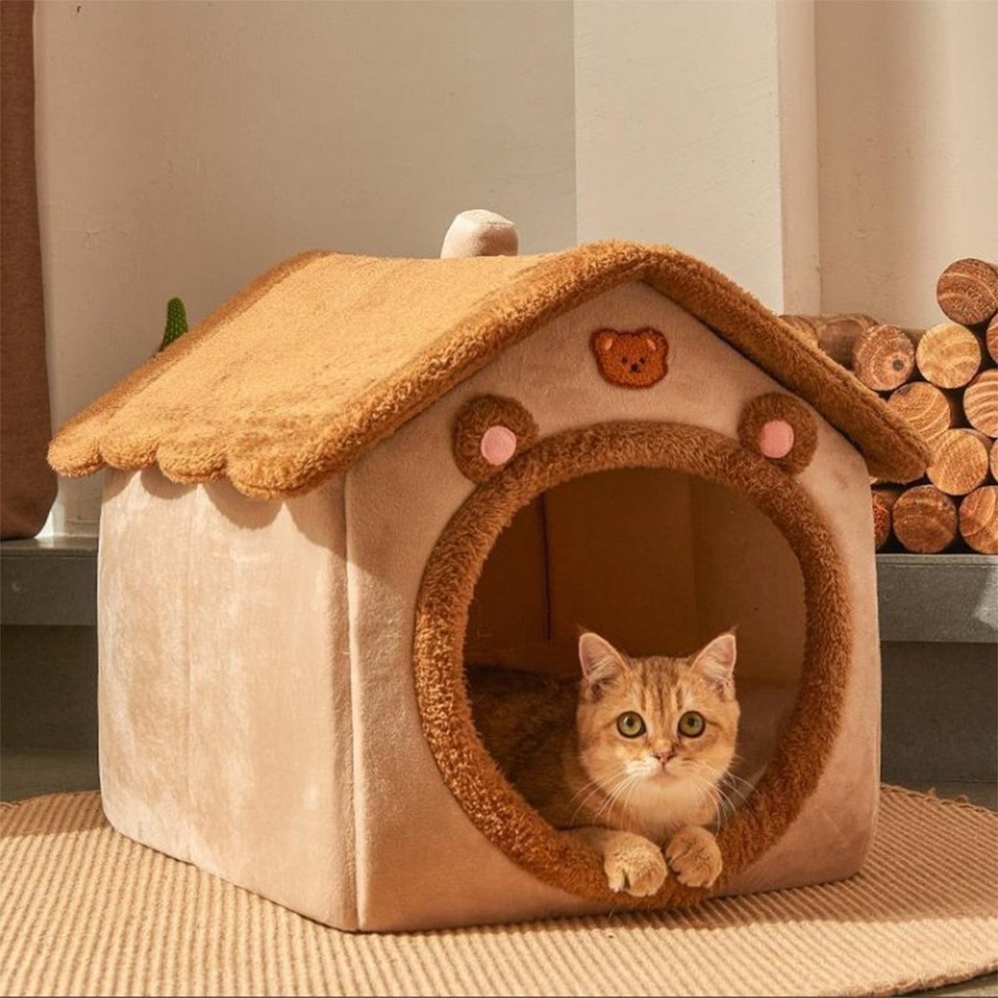 kkbbma Black of Friday Deals Dog House Indoor - Foldable Soft Kennel Bed Warm Cats House Puppy Cave With Cushion For Small Medium Large Dogs Cats