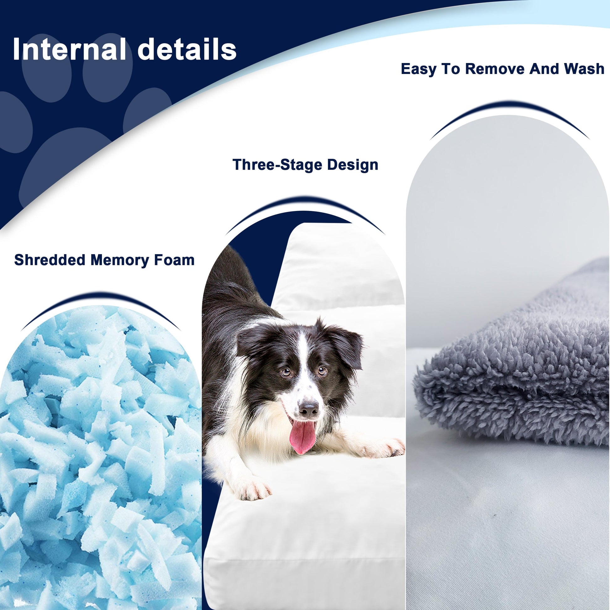 Subrtex Dog Bed for Large, Medium and Small Dogs with Removable Washable Cover (30"x21"x3")