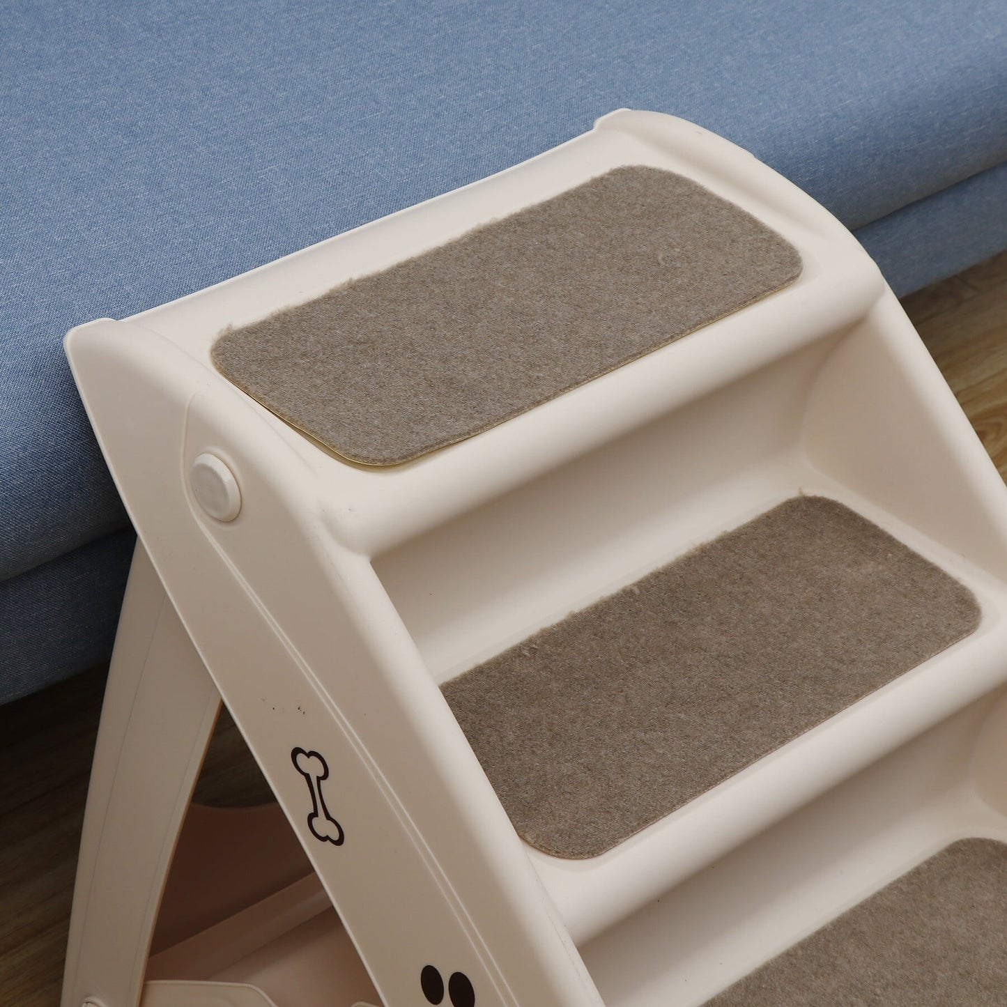 ZENSTYLE Pet Dog Foldable Stairs 4 Steps for High Bed for Small Dogs