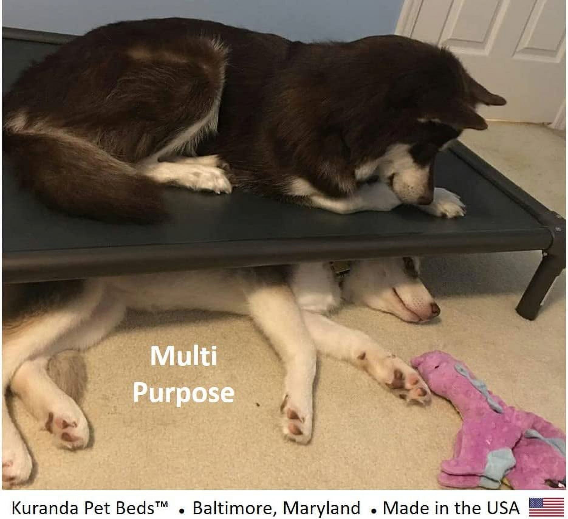 Kuranda Orthopedic Chewproof Elevated Dog Bed - Outdoor - Almond PVC Frame - Ballistic Nylon Fabric