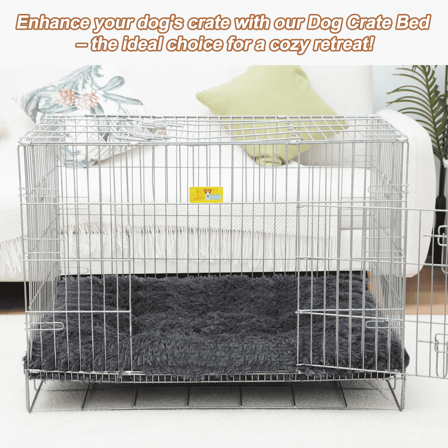 KSIIA 42"x28" Plush Dog Crate Beds for XLarge Dogs，Washable Pet Kennel Pillow Soft Dog Bed
