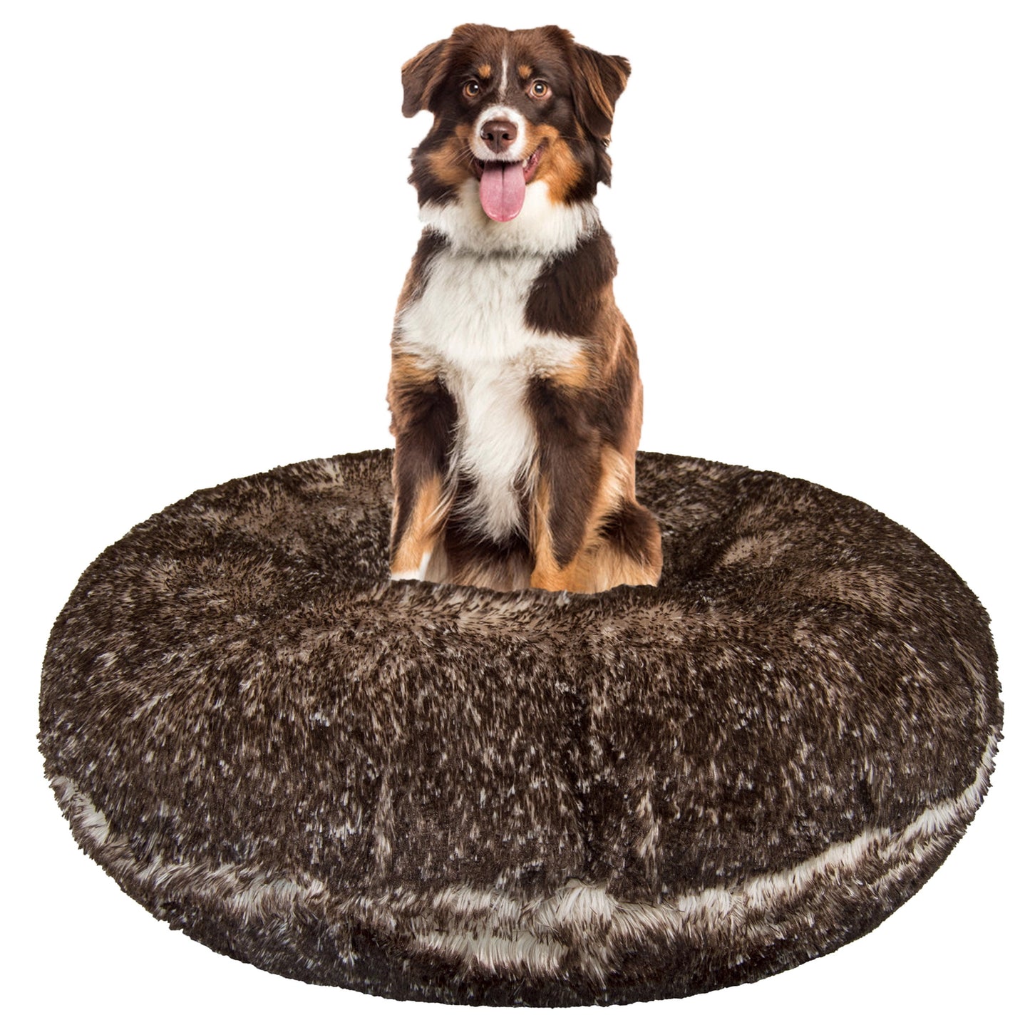 Signature Frosted Willow Luxury Shag Extra Plush Faux Fur Bagel Pet/ Dog Bed