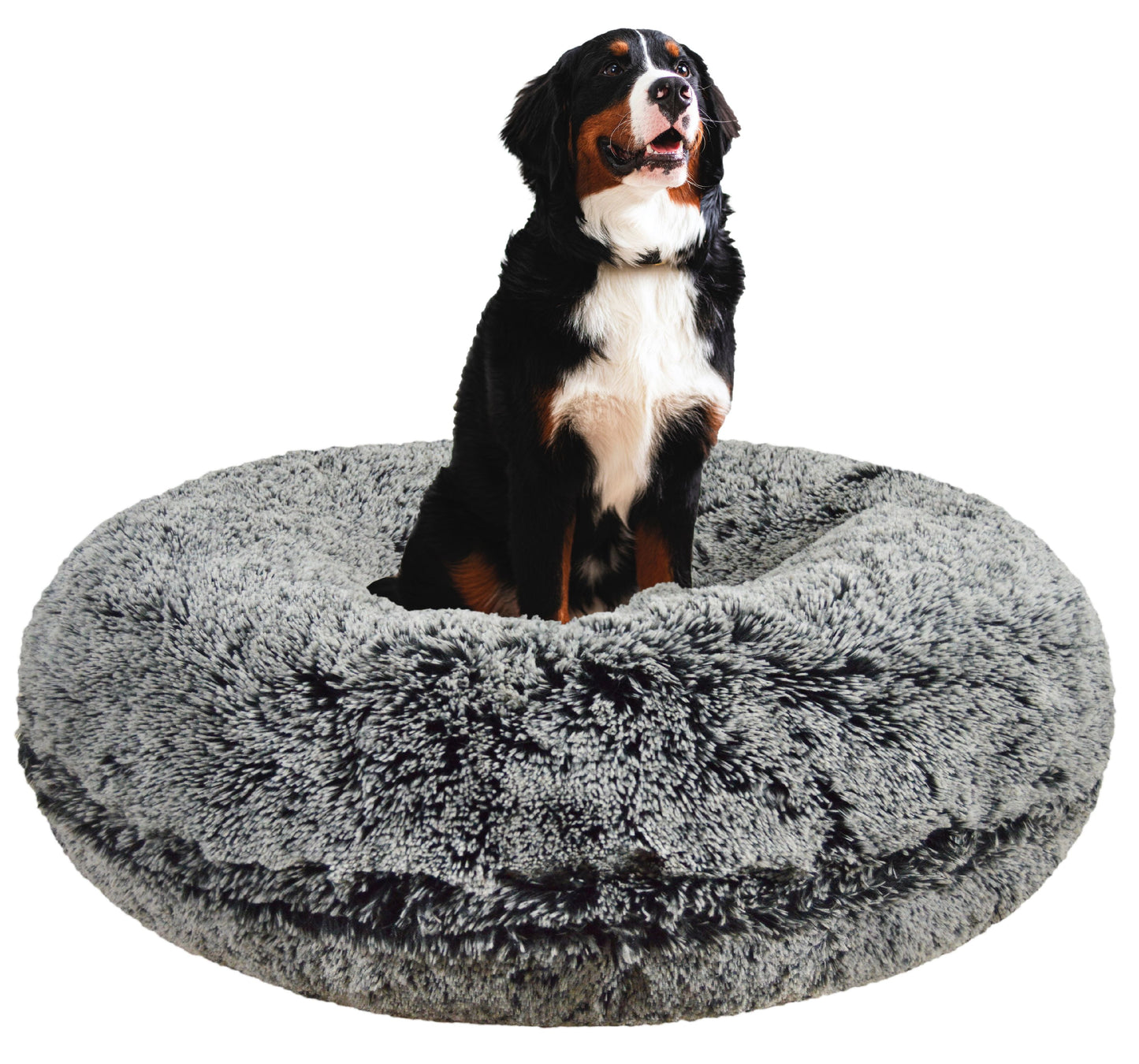 Signature Frosted Willow Luxury Shag Extra Plush Faux Fur Bagel Pet/ Dog Bed