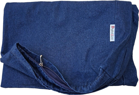 Dogbed4less 1-pack 47"X29"X4" Washable Blue Denim External Replacement Cover Only for Pet Foam Beds