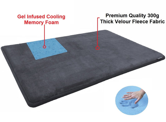 Dogbed4less Large Waterproof Memory Foam Pet Bed with Anti-Slip Bottom,  Gray