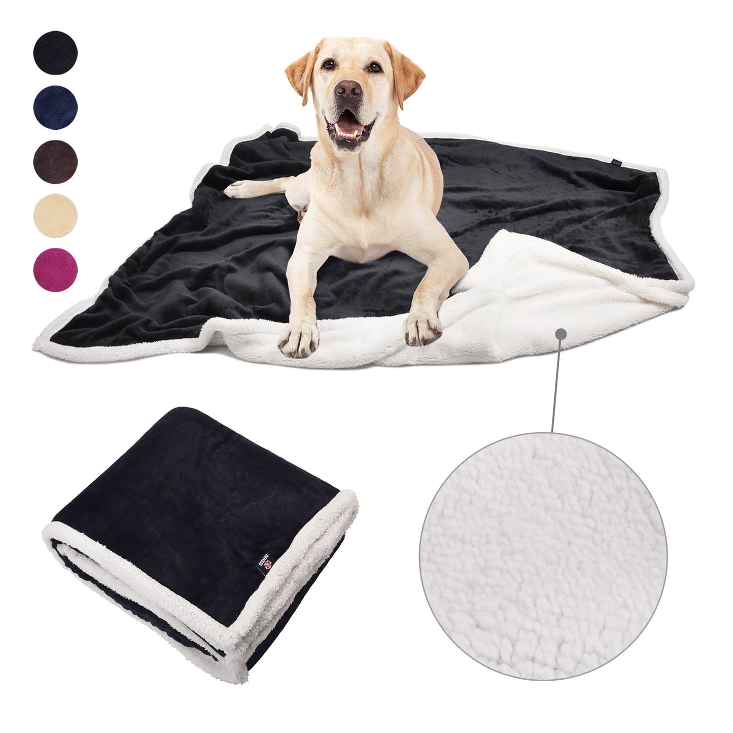 Pawsse Machine Washable Fleece Pet Throw Blanket for Dogs, Cats & Small Pets - Soft Blue Pet Blanket (60"x50")