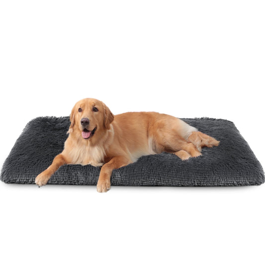 KSIIA 42"x28" Plush Dog Crate Beds for XLarge Dogs，Washable Pet Kennel Pillow Soft Dog Bed