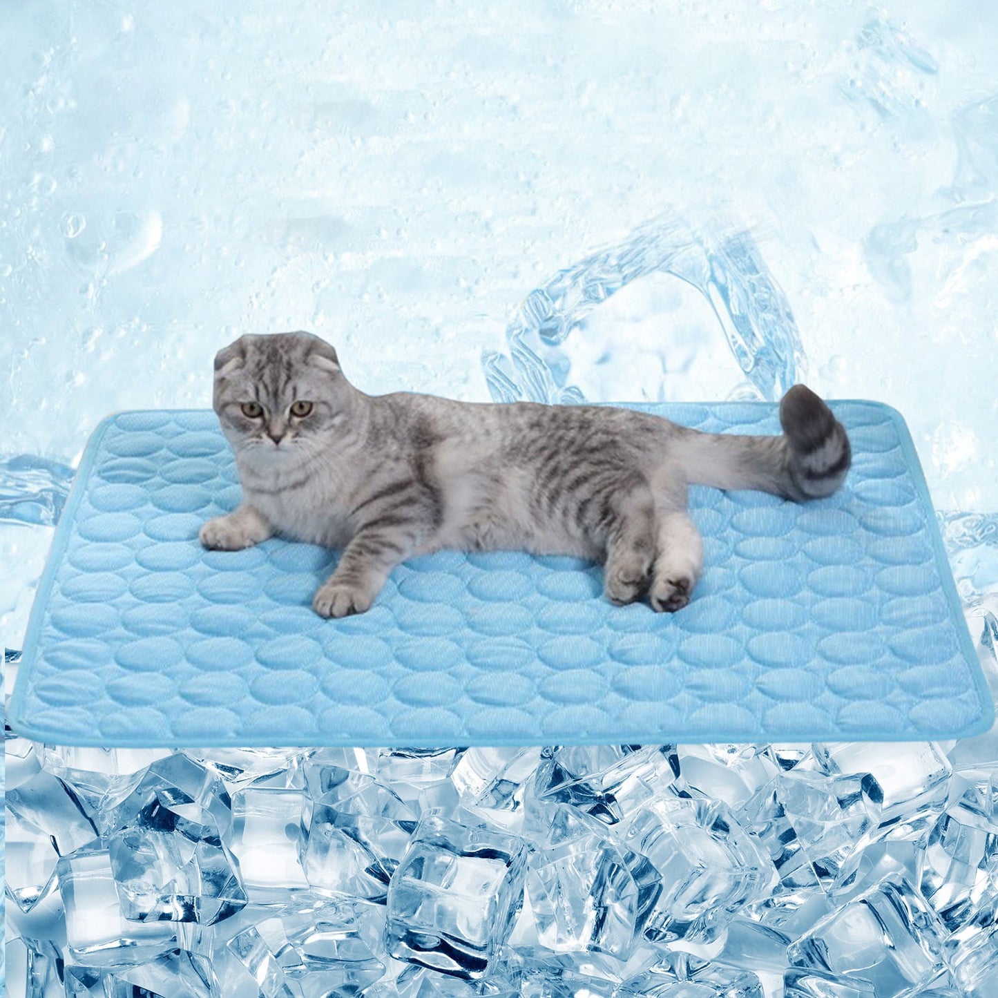 Large Size Dog Cooling Mat, Foldable Self Cooling Pad, no Water or Refrigeration Required, Washable Pet Cooling Pad for Dog, Cat, Rabbit and Guinea Pig Cages(30"Lx23.6"W)