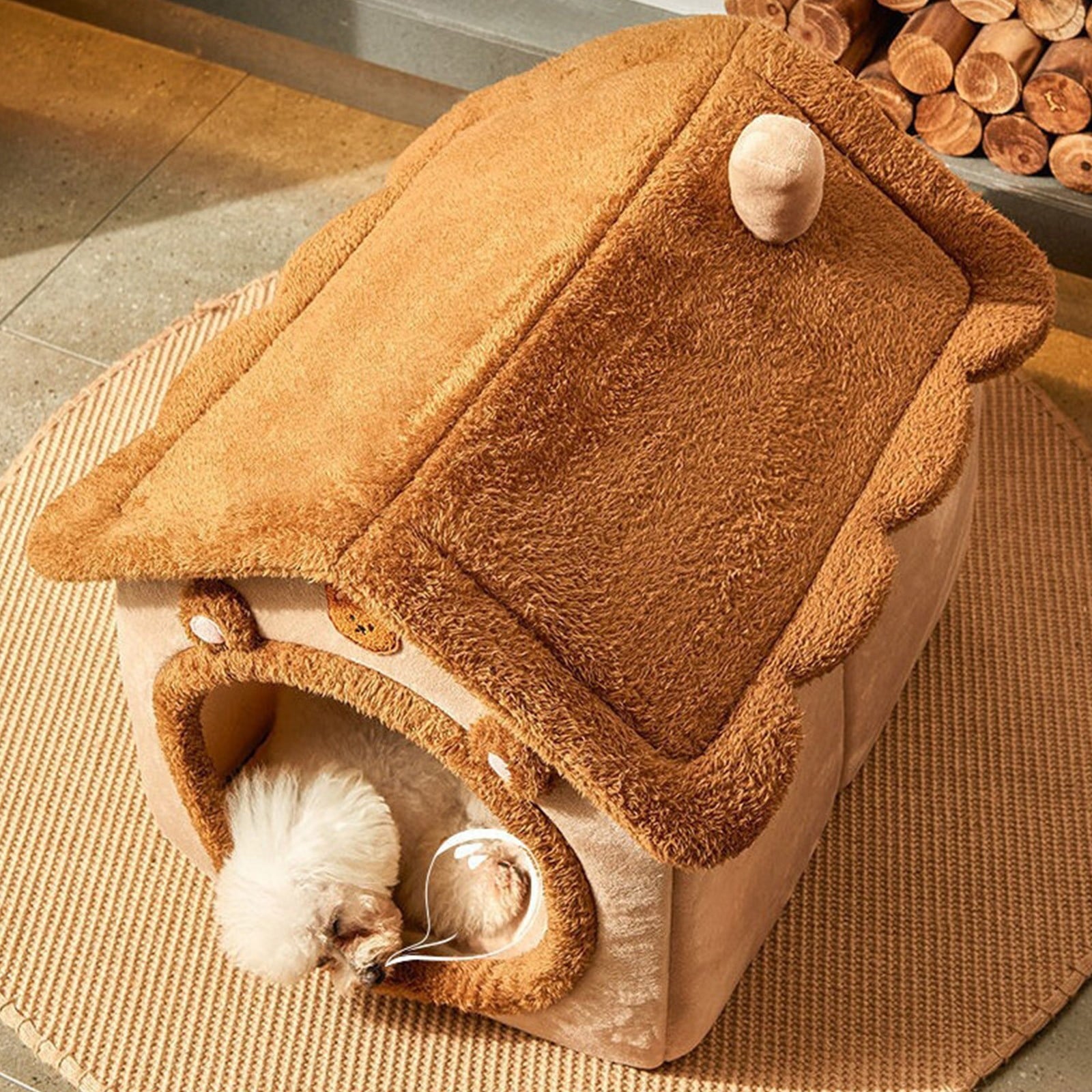 kkbbma Black of Friday Deals Dog House Indoor - Foldable Soft Kennel Bed Warm Cats House Puppy Cave With Cushion For Small Medium Large Dogs Cats