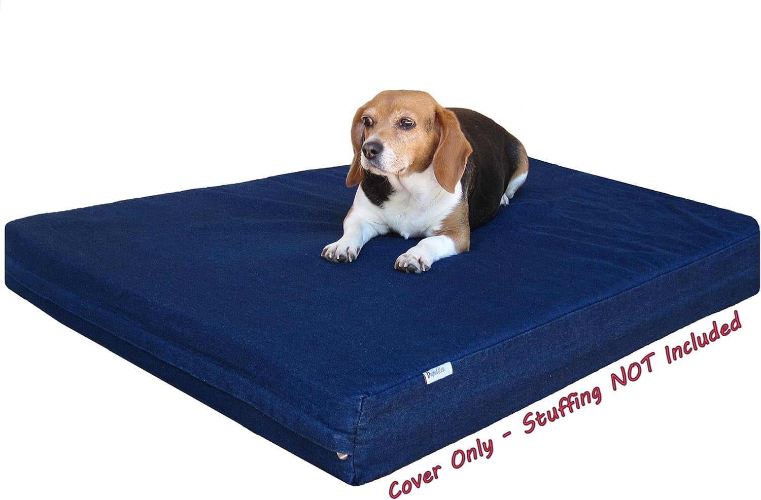 Dogbed4less 1-pack 47"X29"X4" Washable Blue Denim External Replacement Cover Only for Pet Foam Beds
