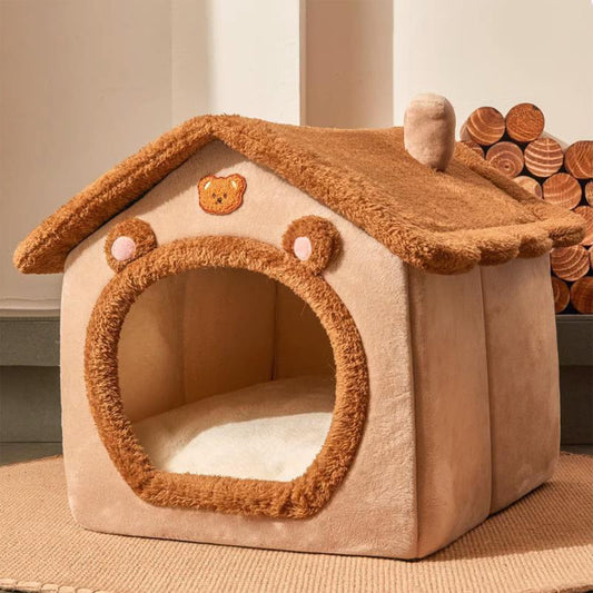 kkbbma Black of Friday Deals Dog House Indoor - Foldable Soft Kennel Bed Warm Cats House Puppy Cave With Cushion For Small Medium Large Dogs Cats